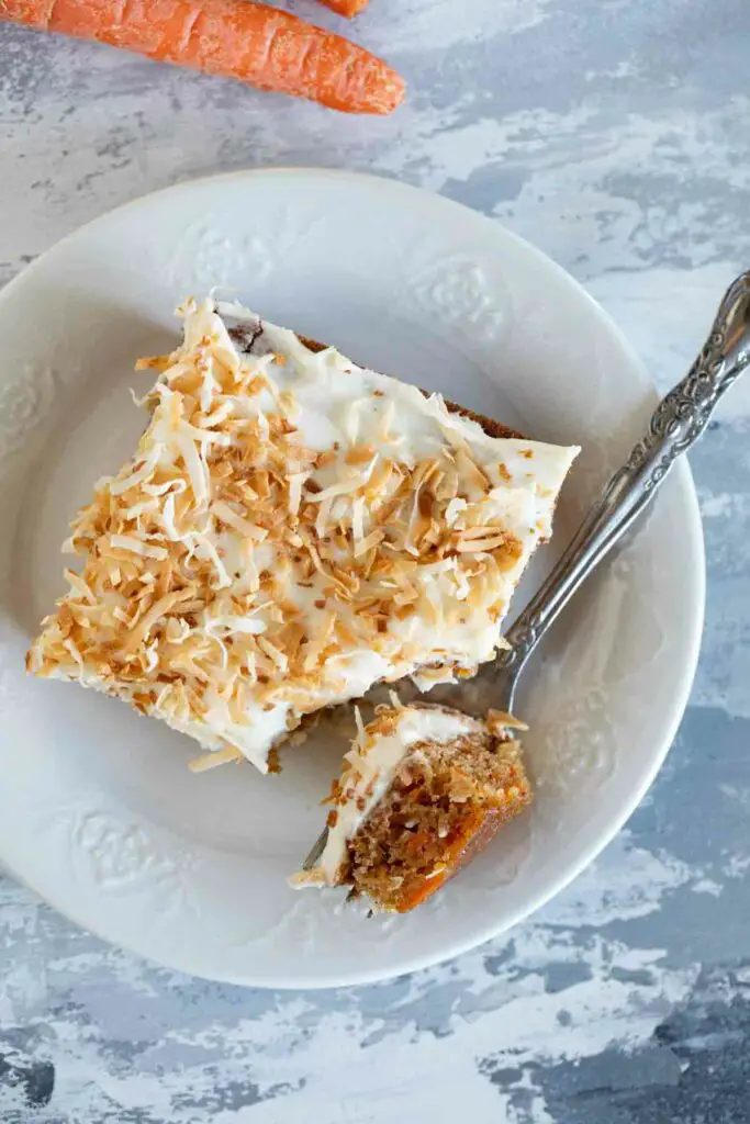 Carrot Sheet Cake with Toasted Coconut