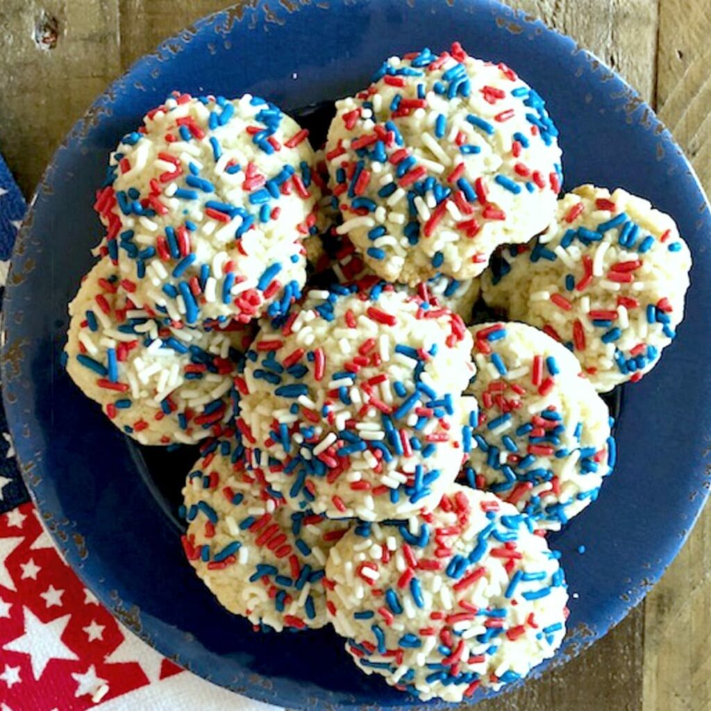 Red, White, And Blue Pudding Sprinkle Cookies