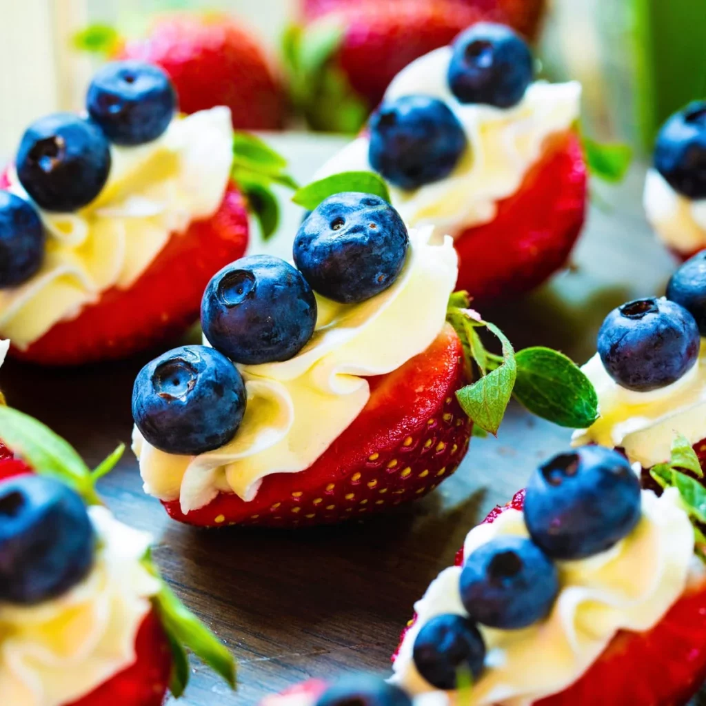 Red White And Blue Stuffed Strawberries