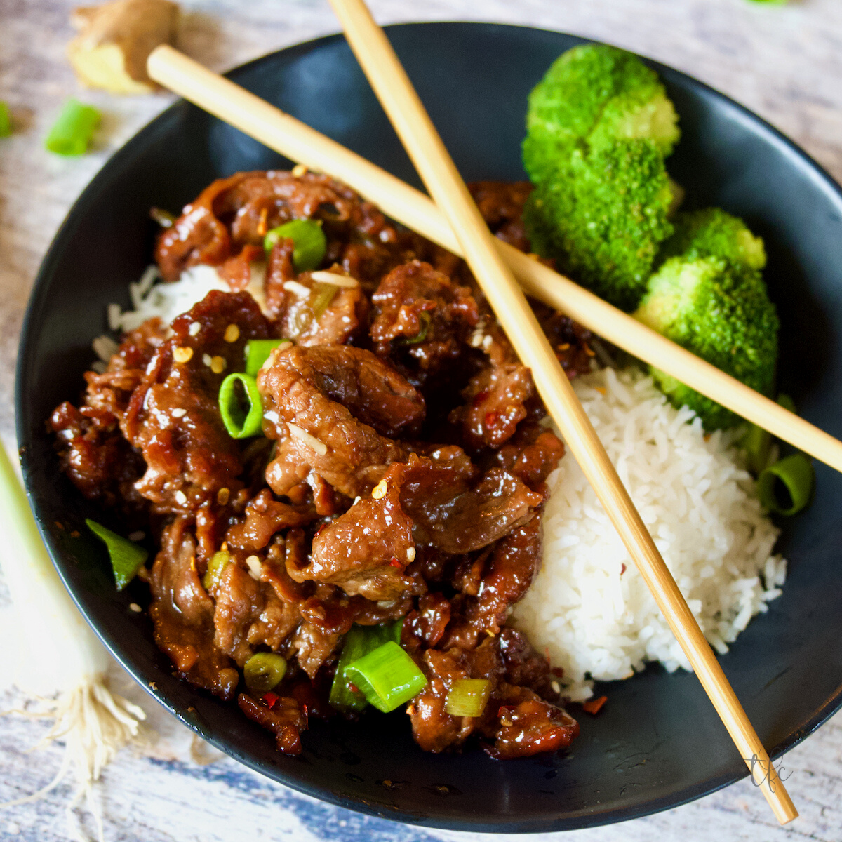 Mongolian Beef with shaved beef
