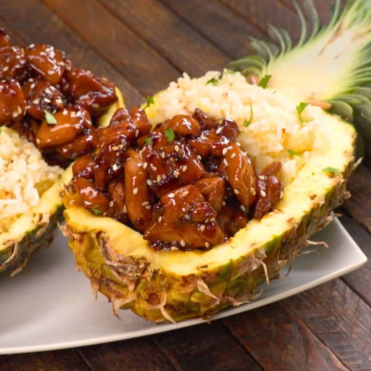 Chicken Teriyaki Pineapple Bowls
