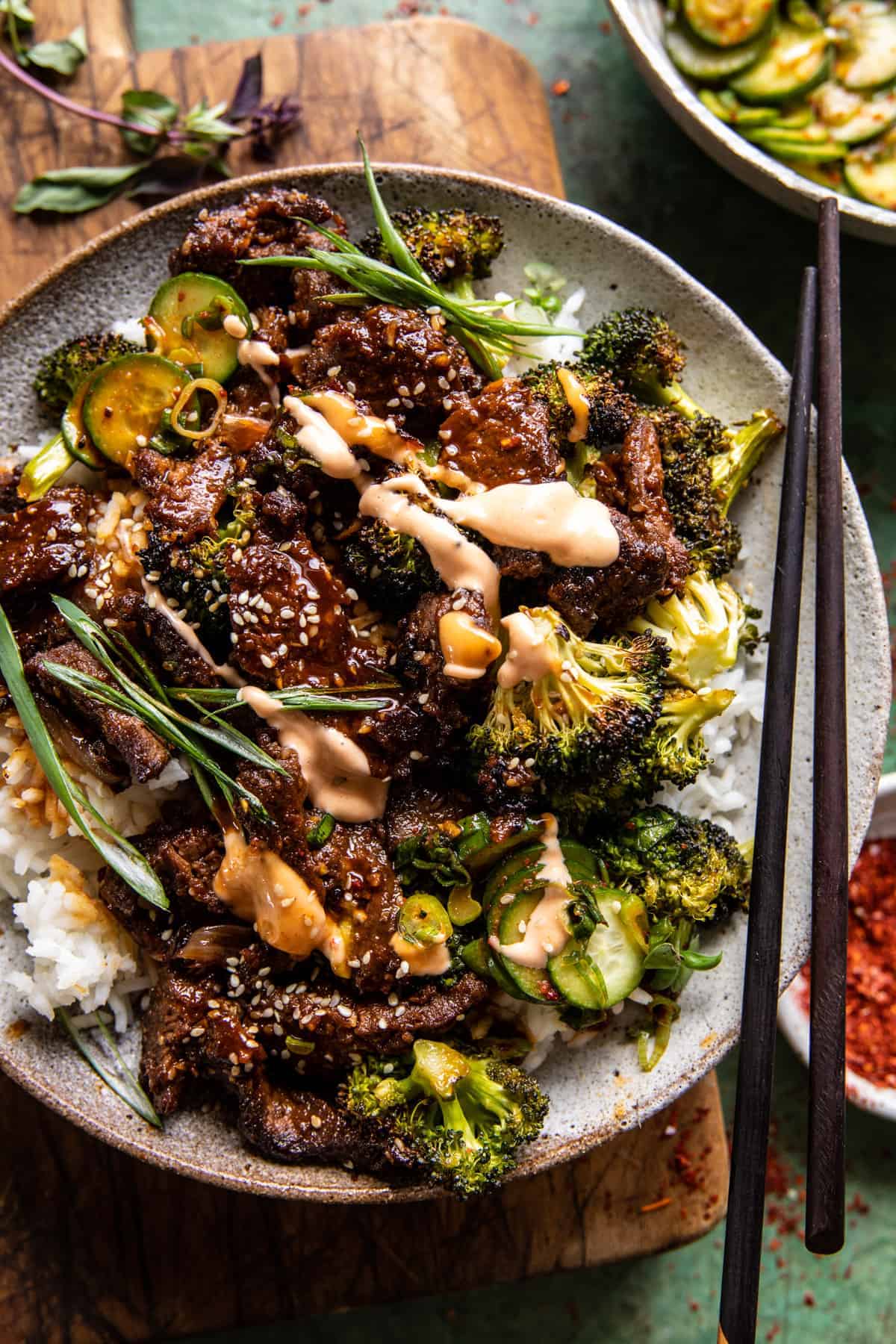 Sheet Pan Spicy Ginger Sesame Beef and Broccoli
