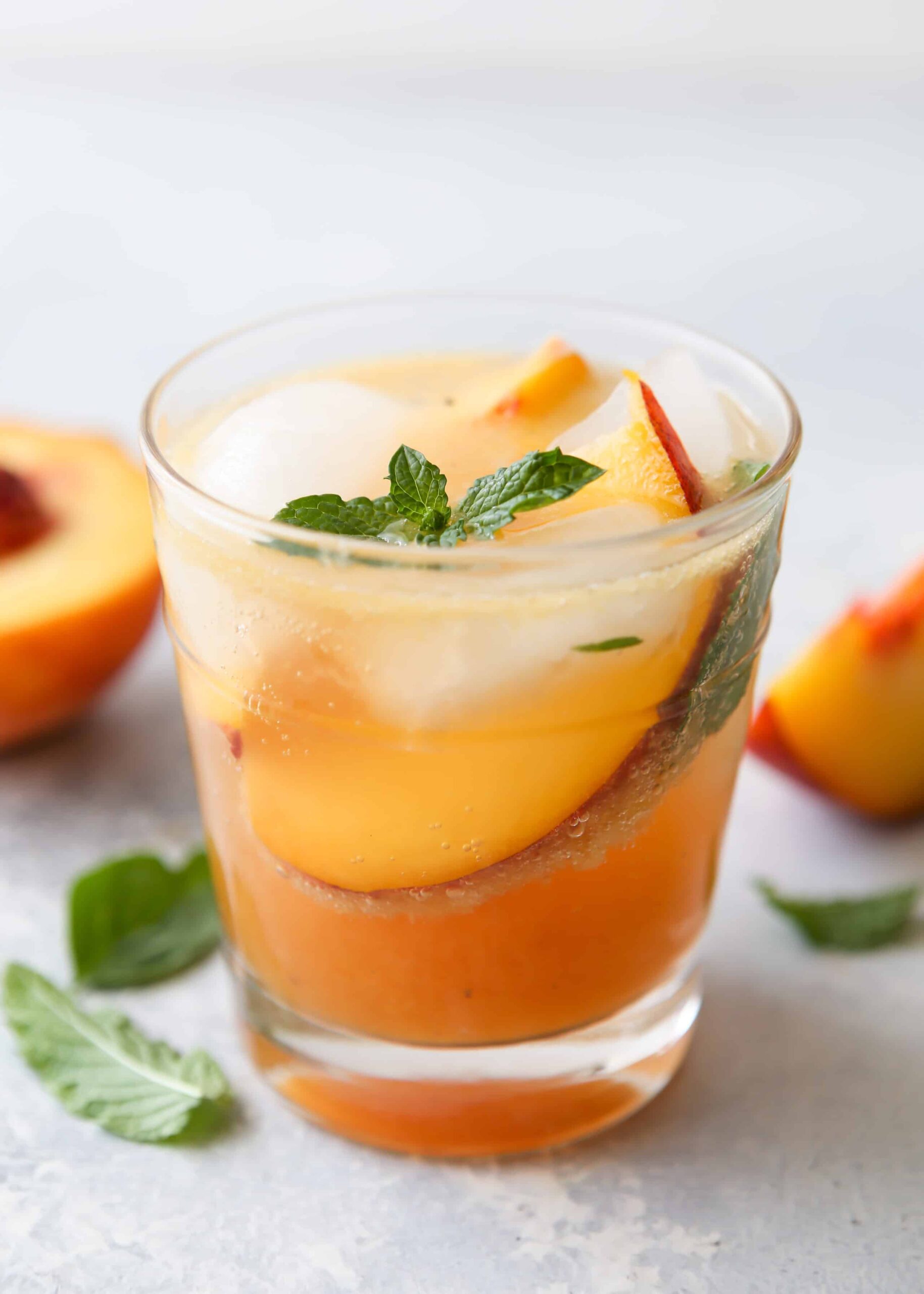 Grilled Peach Whiskey Smash