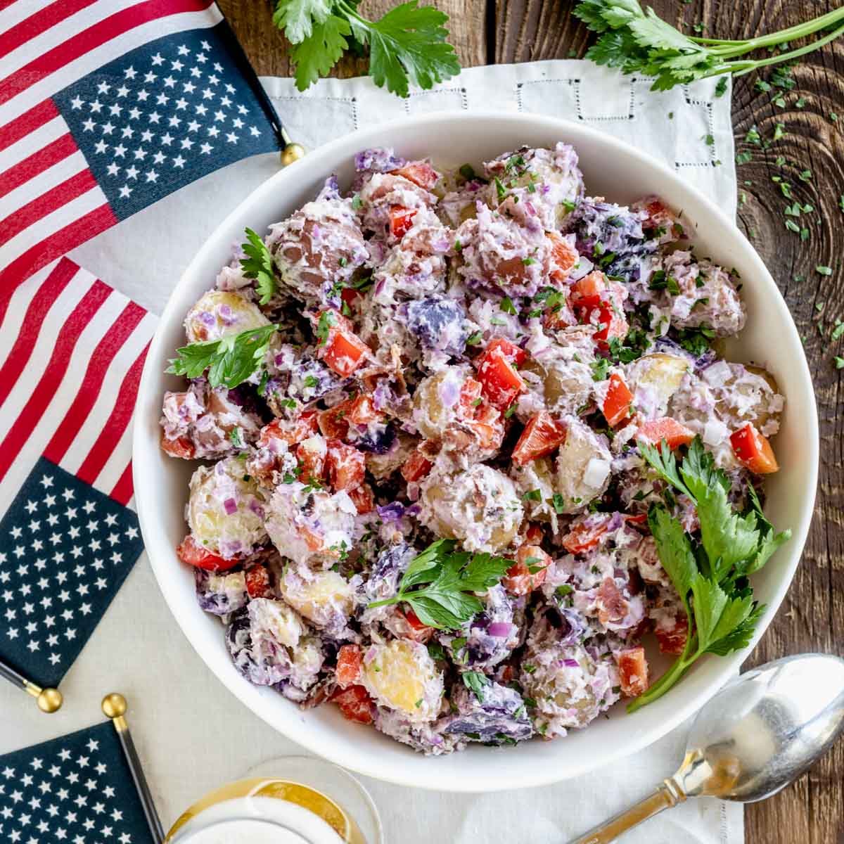 Red, White And Blue Potato Salad