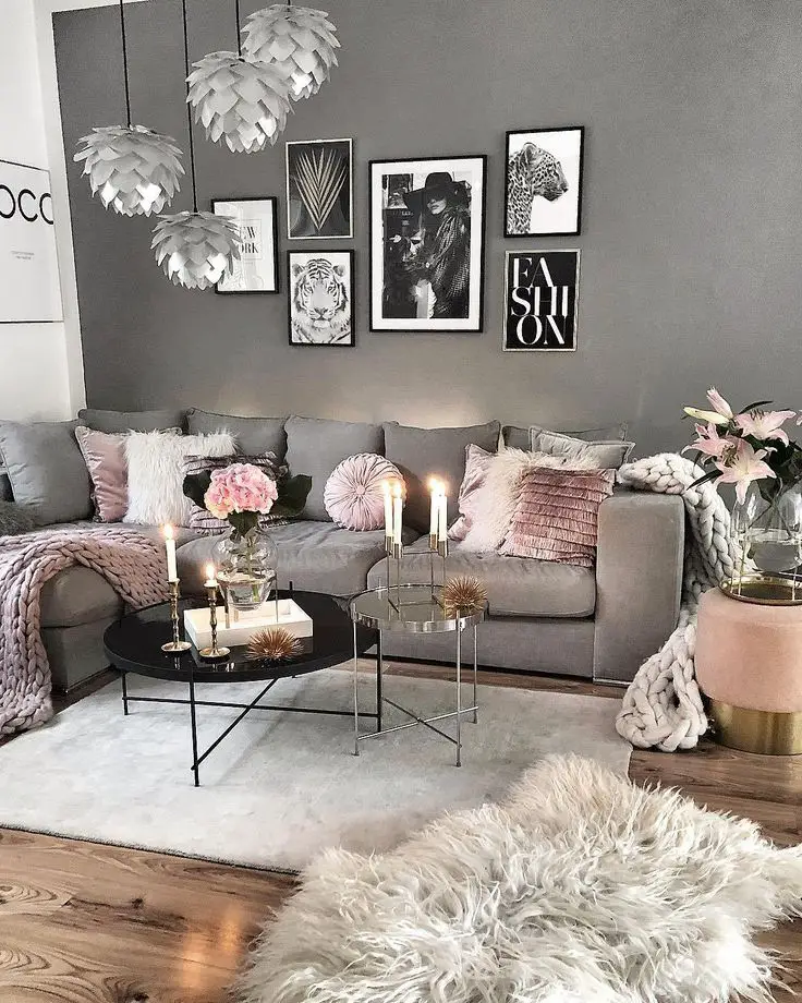 Bohemian Pink-Grey Bedroom