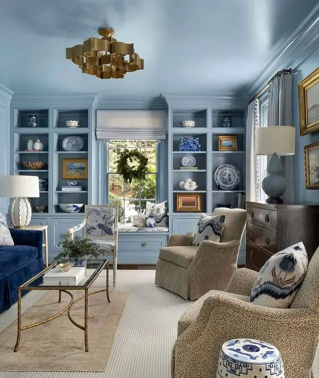 Sophisticated Blue Ceiling Accent