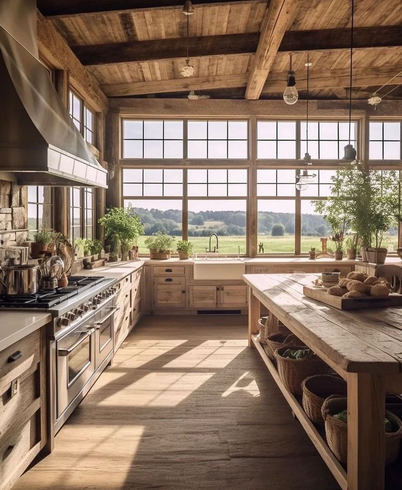 Wood Rustic Farmhouse Kitchen