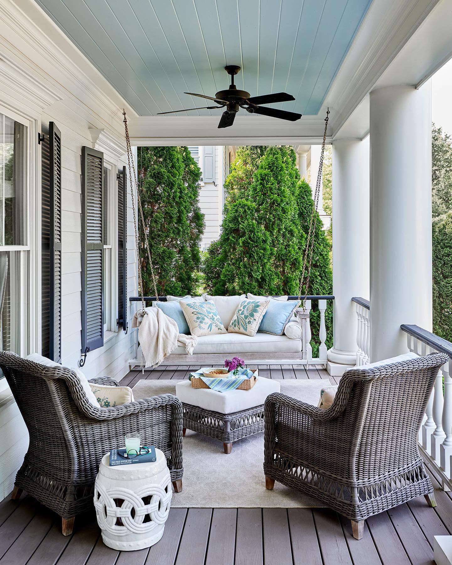 Blue And White Cozy Porch