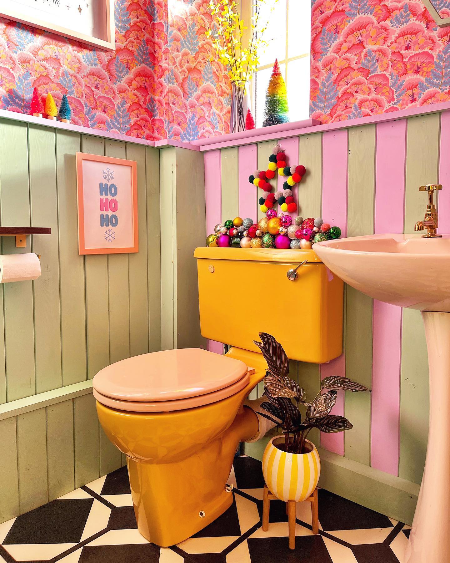 Colorful Vintage Toilet Decor
