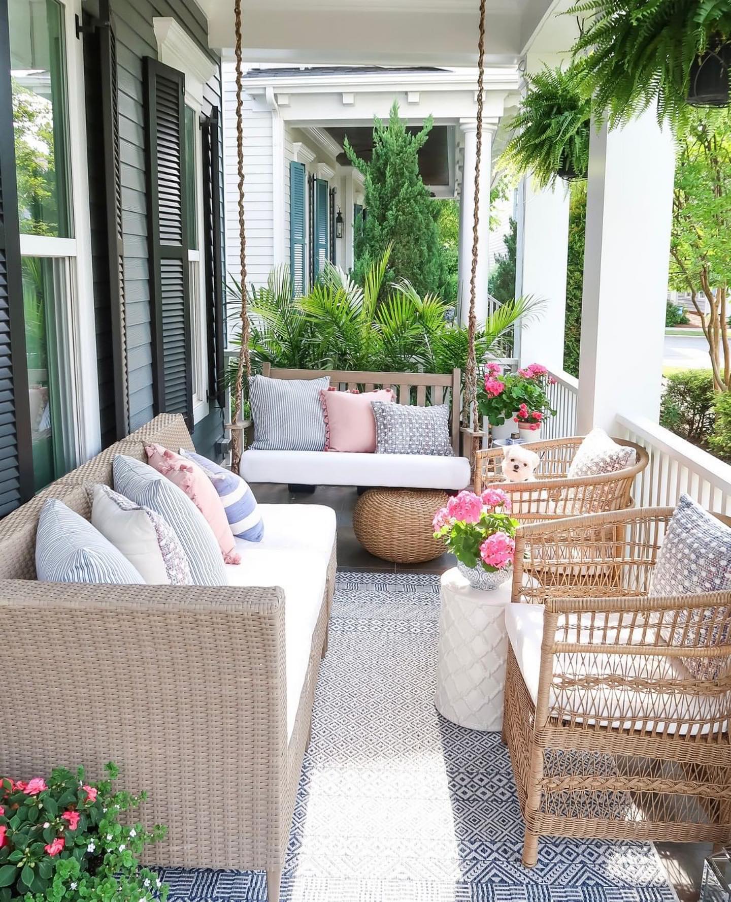 Cozy Porch With Swings