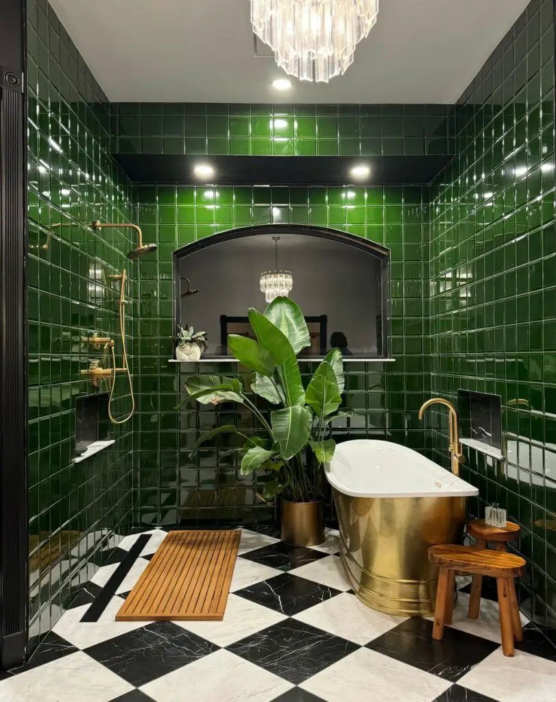 Emerald Green Shower Tile