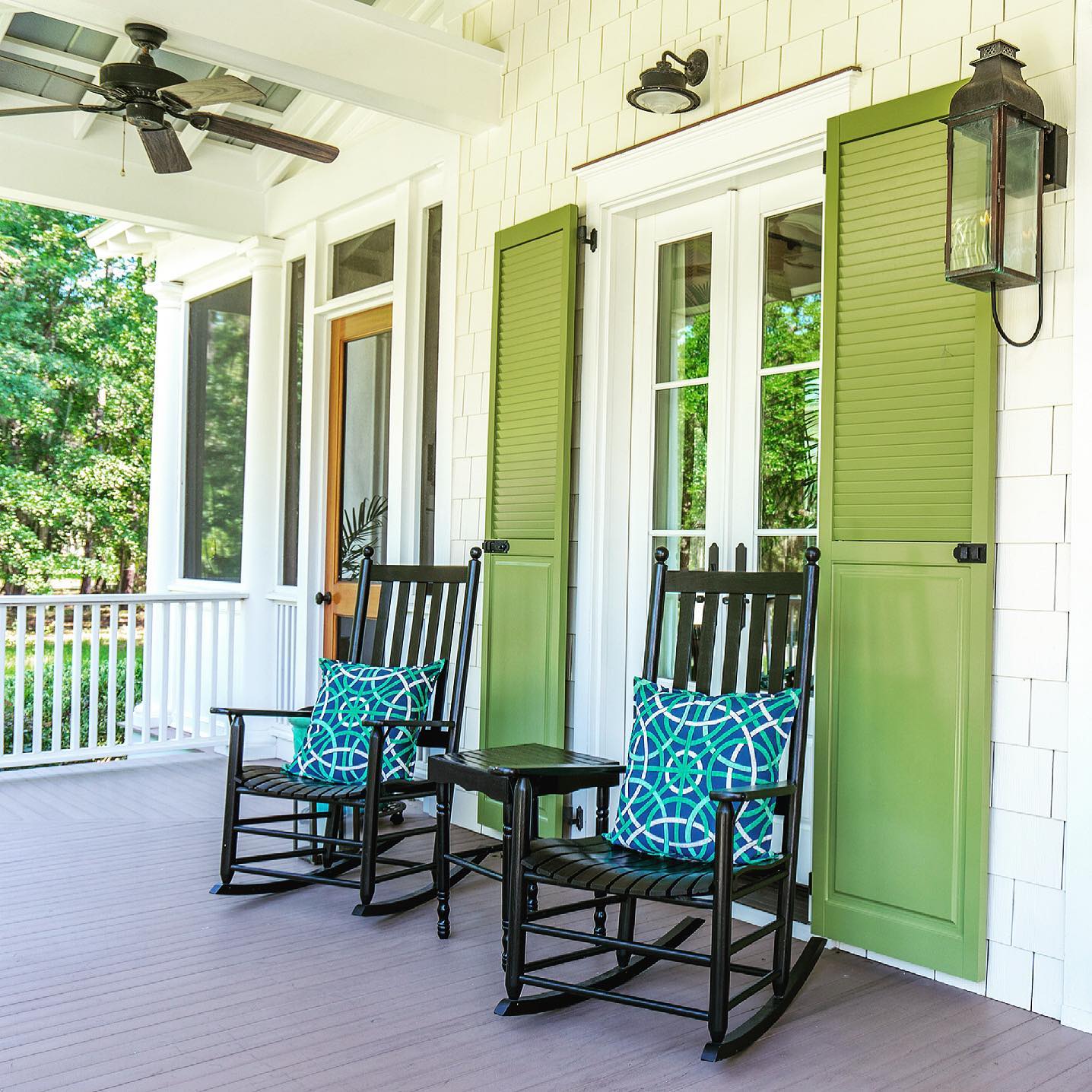 Green And White Cozy Porch