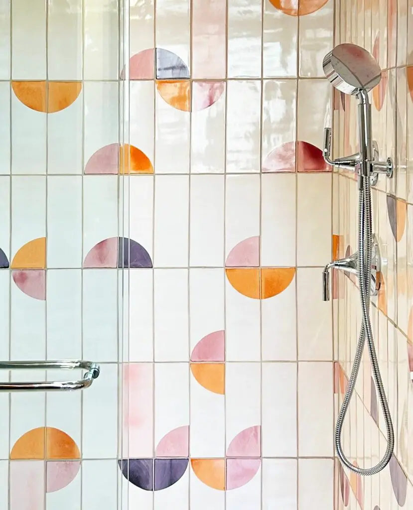 Screen Painted Shower Tiles