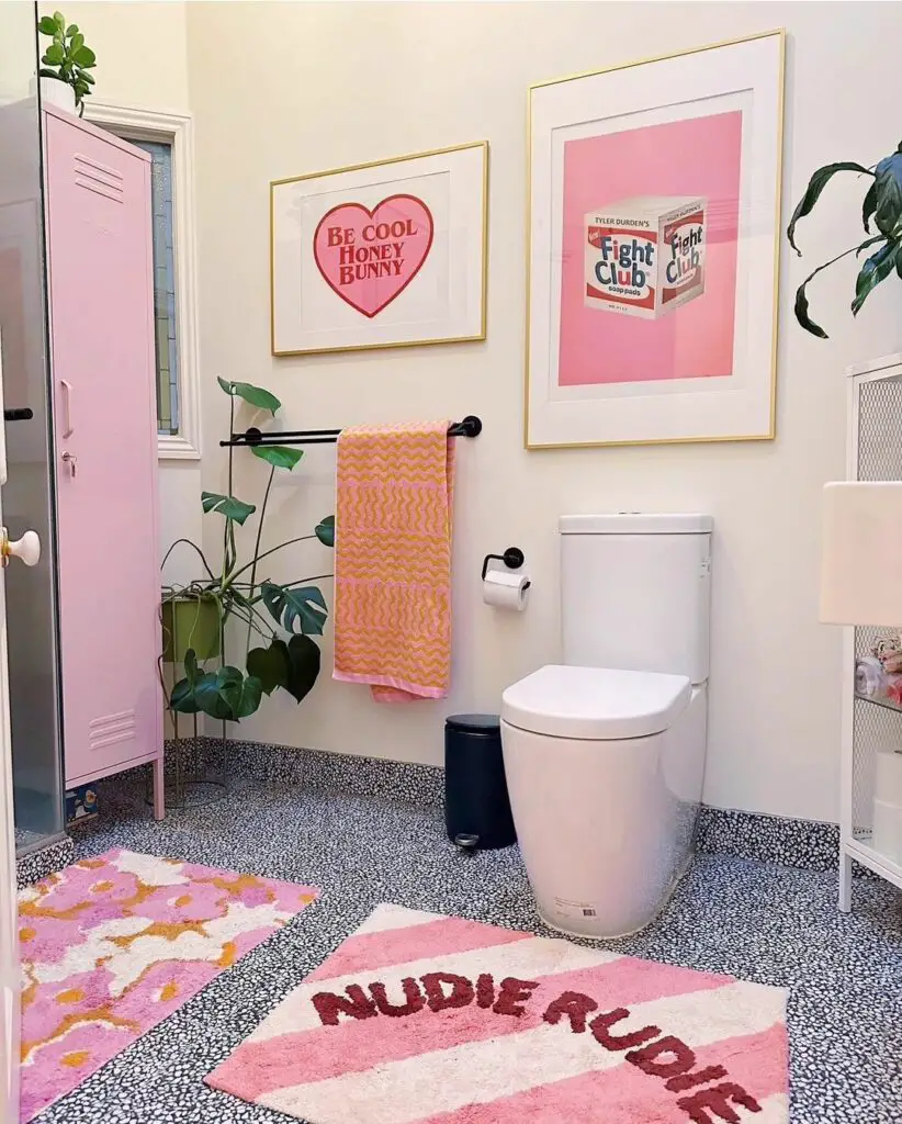 Pink And Nude Bathroom Decor