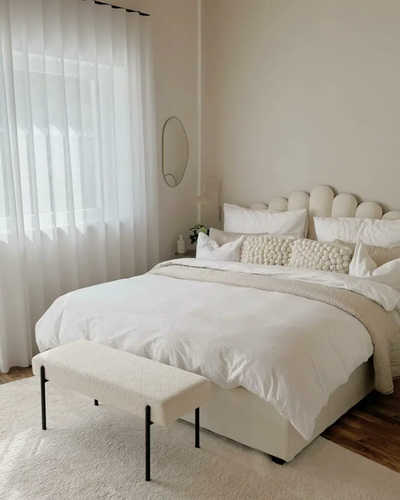 Beige and White Theme Bedroom